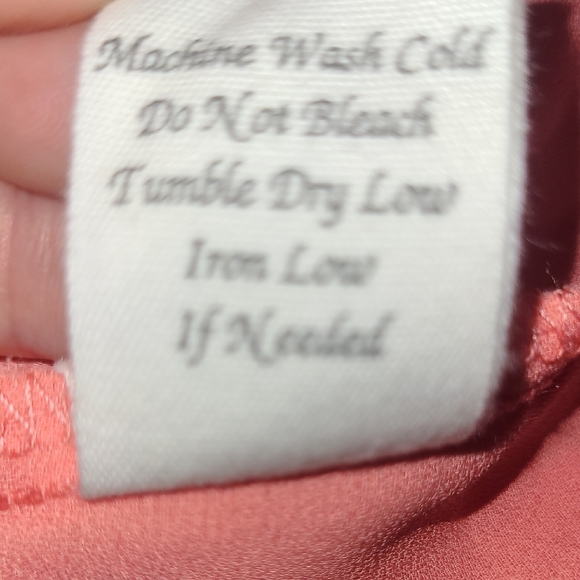 Coral Lace Tank Top Flowy Crew Neck Sleeveless Salmon Peach NEW Boho - Picture 7 of 10